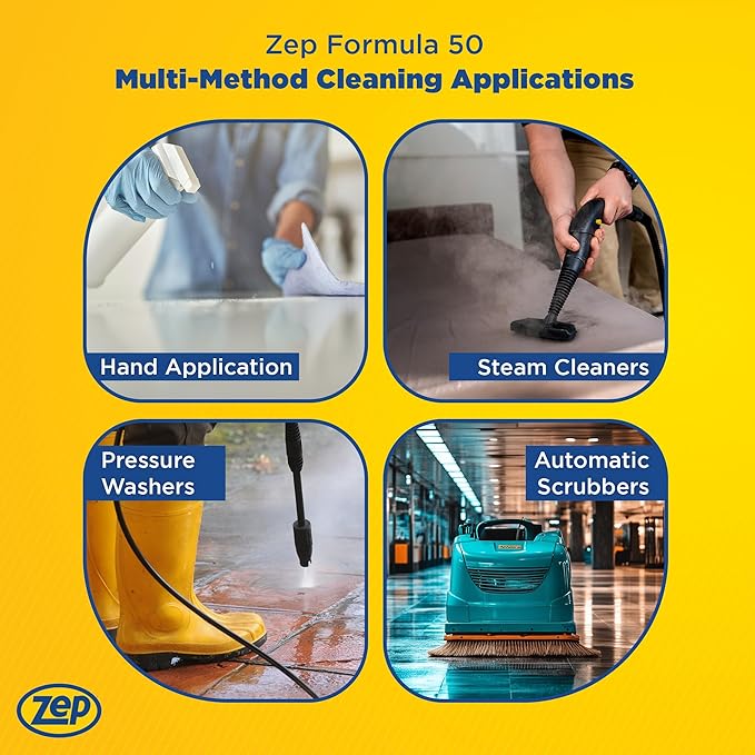 Zep Formula 50 Cleaner and Degreaser - 5 Gallon (1 Unit) 85935 - All-Purpose Heavy-Duty Use on Floors Walls Unpainted Metal Surfaces Engines Grills Ovens and Fans