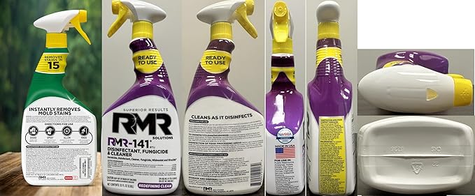 RMR Brands DIY Mold &amp Stain Remover Bundle Complete Mold Killer &amp Mildew Prevention Kit Disinfectant Spray Includes 2-32 fluid ounce Bottles
