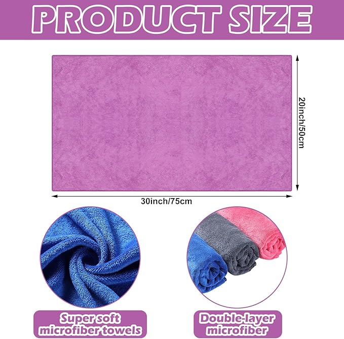 10 Pcs Extra Large Microfiber Cleaning Cloth 30 x 20 Large Floor Microfiber Towel Reusable Washable Free Lint Free Cloth Rag for Squeegee Mop Floor Window Housekeeping (Bright Color)