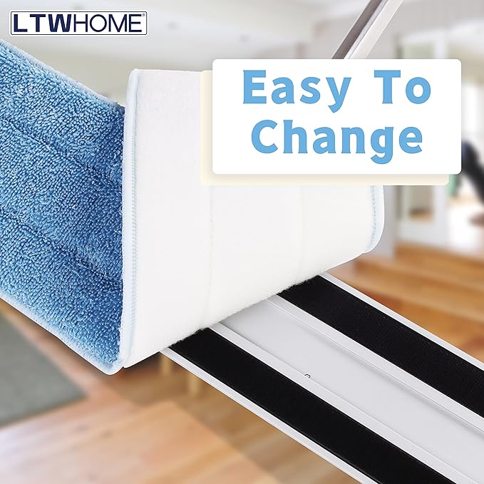 LTWHOME 24 Microfiber Commercial Mop Refill Pads in Blue Fit for Wet or Dry Floor Cleaning (Pack of 6)