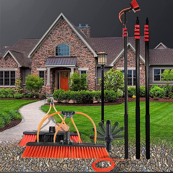 Generic Window Cleaning Pole 3-11M/Water Fed Telesbrush/Extendable Cleaner Conservatory Roof Suitable for Photovoltaic Panel Cleaning Suitable for Trucks Windows Window Glass Wall//9.8Ft/30Cm Brus