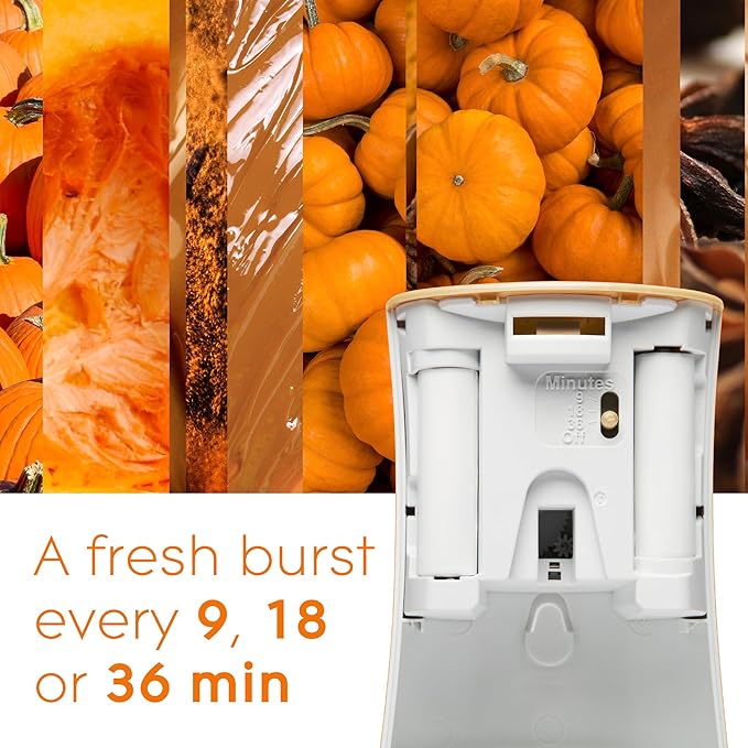Glade Automatic Spray Refill and Holder Kit Air Freshener for Home and Bathroom Golden Pumpkin &amp Spice 6.2 Oz