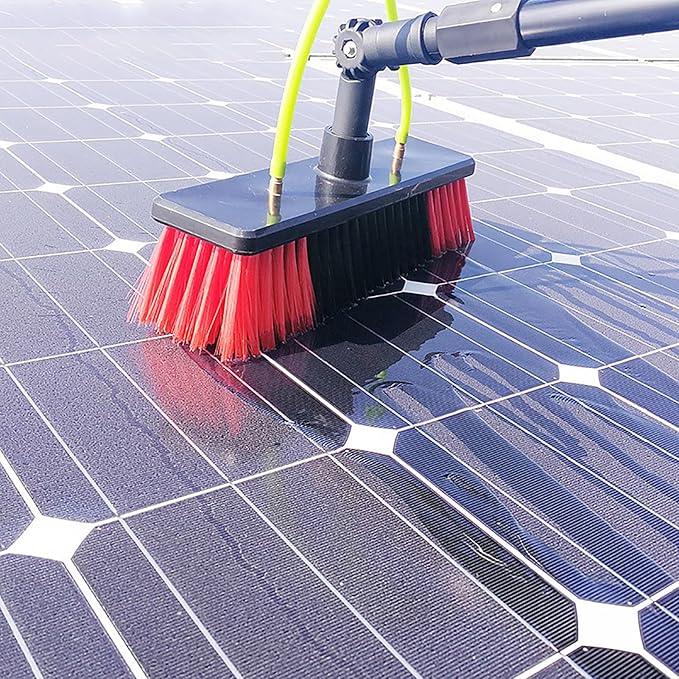 Water Fed Pole Brush Solar Panel Cleaning Brush Outdoor Window Cleaning Pole Extendable Cleaner Tool for Roof Solar Panel Window600cm