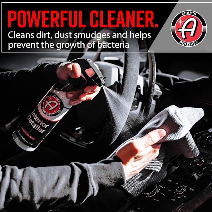 Adam's Polishes Interior Detailer 16 fl. oz (Combo) - Total Car Interior Cleaner Protectant &amp Dressing | All Purpose Cleaner &amp Leather Conditioner | Vinyl Dashboard Screen Seat Cleaner &am