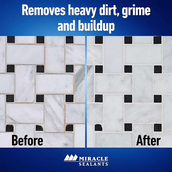 Miracle Sealants Heavy Duty Miracle Grout Cleaner Spray for Natural Stone Marble Tile &amp Grout Quart 6 Pack