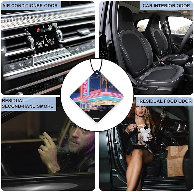 5PCS Car Air Freshener Hanging Personalized Double Sided Vintage Cars Car Fresheners Long Lasting New Cars Scents Cute Automotive Freshies for Closets Drawers (tea)
