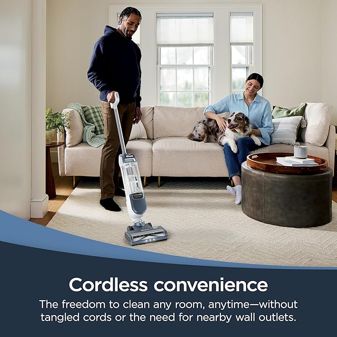 Shark Freestyle Max Cordless Upright Vacuum Multi-Surface Cleaning Lightweight Easy Maintenance with Large Dust Cup and 2-Speed Brushroll LED Headlights Nordic Blue SV2002