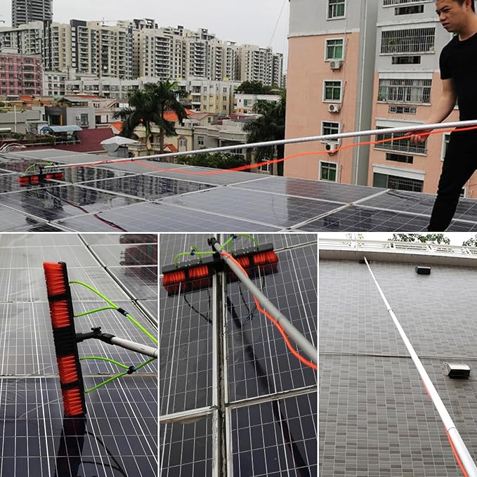 Professional Solar Panel Cleaning Brush and Pole Kit 5 12m Water Fed Pole System 30/50cm Water Brush Outdoor Window Cleaning Equipment Efficient Water Fed Pole Window Cleaning Solution