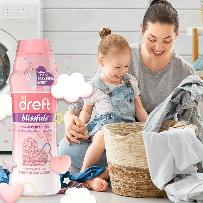 Dreft Blissfuls Laundry Scent Booster Beads For Washer Baby Fresh 10 Oz  4 Count