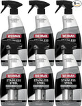 Weiman Stainless Steel Cleaner &amp Polish 6 Pack Anti Fingerprint Spray Water Spots &amp Grease No Streaks or Residue Safe for Metal Polish Chrome Appliances Fridge Sinks &amp Grills