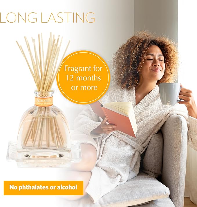 Agraria AirEssence Flower and Reed Diffuser Set Hand Crafted Sola Flower Botanical Home Fragrance Diffuser Home Decor for Living Room Bedroom and More