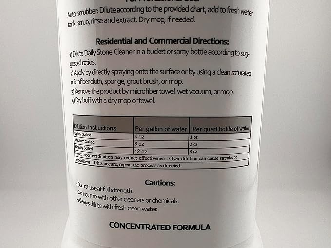 Marble and Granite Daily Stone Cleaner (Neutral Cleaner - Ph7) 32oz. Large Spray Bottle Ready-to-Use + 1-Gallon Concentrate Formula for refills - makes up to 32 gallons