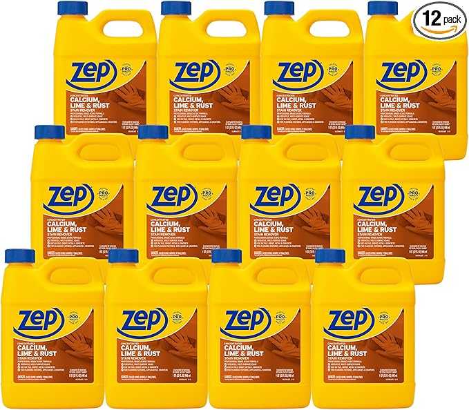 Zep Concentrated Calcium Lime and Rust Remover - 32 oz (Case of 12) - ZUCAL32 - Your Solution to Stubborn Calcium Lime and Rust Stain Removal with Ease