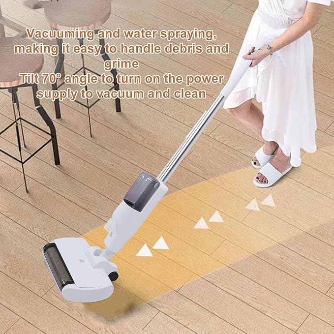 Garosa Cordless Electric Mop Telescopic Pole Adjustable Length with 500ml Water and LED Light for Hardwood Tile Laminate Floors