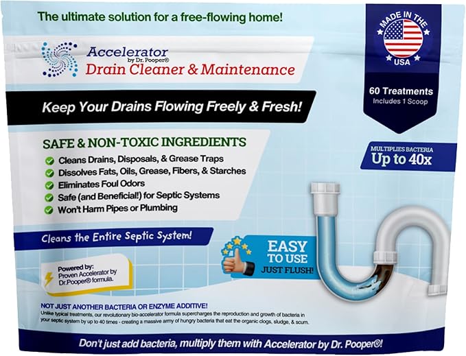 Drain Cleaner &amp Maintenance - Keeps Drains Pipes &amp Grease Traps Clean and Flowing Smoothly - Eliminates Odors - Non-Toxic &amp Pesticide-Free - Septic-Friendly - Made in USA