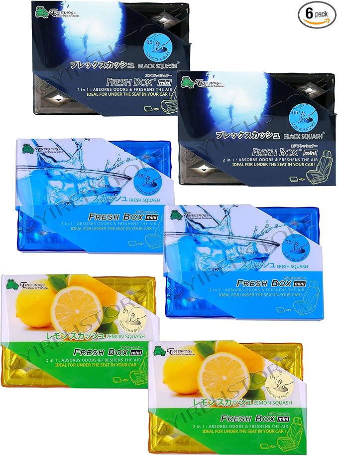 Treefrog Fresh Box Mini (Xtreme Fresh) 2X Black Squash 2X Fresh Squash 2X Lemon Squash Scent JDM Air Freshener