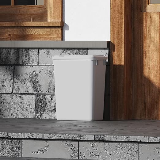 Dowell 35Qt Wastebasket Trash Container 9Gal Plastic Stackable for Kitchen/Bathroom/Office Fits Under Sink/Desk (Can Only Grey 4000 35 04)