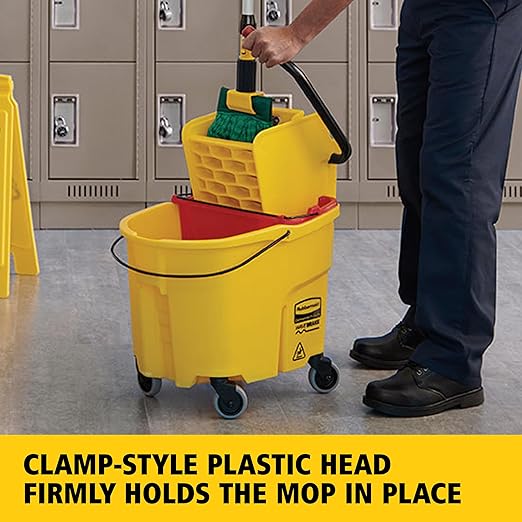 Rubbermaid Commercial Products Gripper 60 Fiberglass Wet Mop Handle Gray for Professional/Industrial Floor Cleaning Compatible with 5 Headband Mops