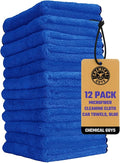 Chemical Guys Professional Grade Premium Microfiber Towels for Cars Blue 16 x 16 Ultra-Soft and Scratch-Free Car Detailing Cloths for Trucks Motorcycles and More - 12 Pack