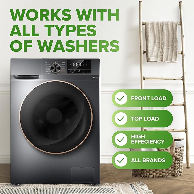 Renuv® Dishwasher Cleaner + Washing Machine Cleaner Bundle - Heavy Duty Appliance Deep Cleaning Descaling and Deodorizing.