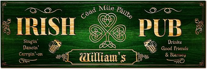 THUYPT Personalized Irish Bar Mat Dish Drying Mat for Irish Pub St Patrick's Day Decor Bar Shamrock Spill Mat Kitchen Counter Accessories Home Bar Decor St Patrick's Day (04)
