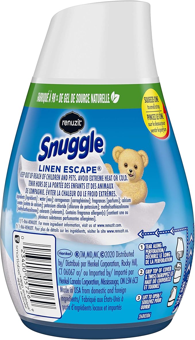 Renuzit Snuggle Linen Escape Adjustable Air Freshener 7oz Cone (Pack of 12)
