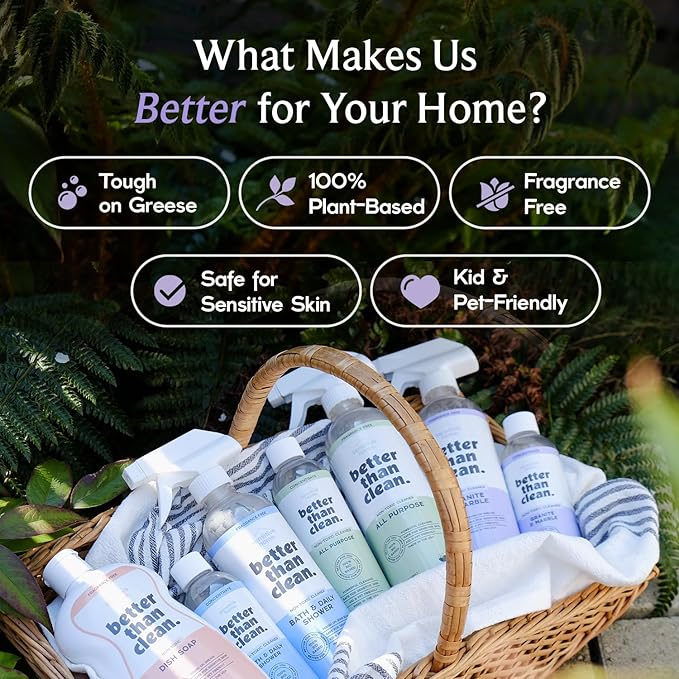 Marble &amp Granite Cleaner Starter Pack - Plant-Based Natural Stone Cleaner for Countertops Showers Floors &amp More - Suitable for Sensitive Skin Fragrance Free Kids &amp Pet-Friendly