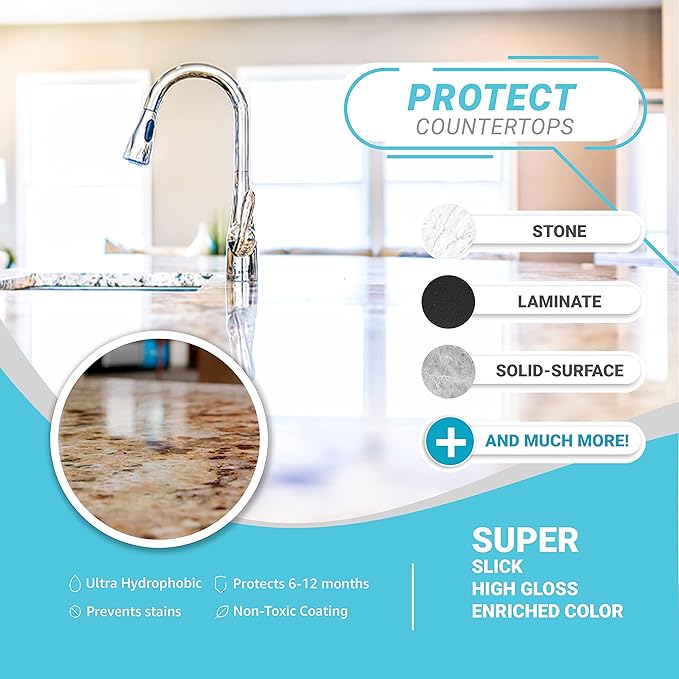 Lifeproof Ceramic Coating Spray Kit - Shine Seal &amp Protect Kitchen &amp Bath Surfaces Repels Stains &amp Grime