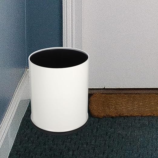 Double Layer Trash Can with Lid Fire-Resistant Round Garbage Bin Compact Bathroom and Office Wastebasket for Home Use
