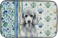 Caroline's Treasures Standard Silver Poodle Coastal Sea Glass Dish Drying Mat Absorbent Dish Drying Mat Pad for Kitchen Counter Dish Drainer Mat for Countertop 14 x 21 Multicolor