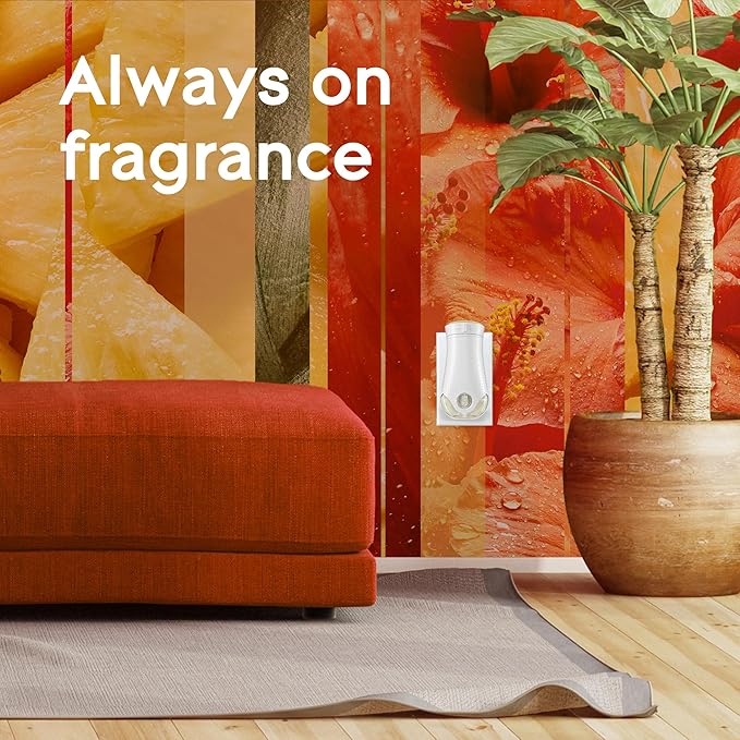Glade PlugIns Refills Air Freshener Starter Kit Scented and Essential Oils for Home and Bathroom Hawaiian Breeze 4.02 Fl Oz 2 Warmers + 6 Refills