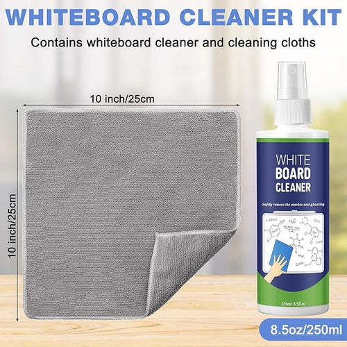 10 Pack Non-Toxic Whiteboard Cleaner 8.5fl oz Dry Erase Board Cleaner with 6 Cloths Non-Toxic Dry Erase Cleaning Spray Removes Stubborn Marks from Whiteboards