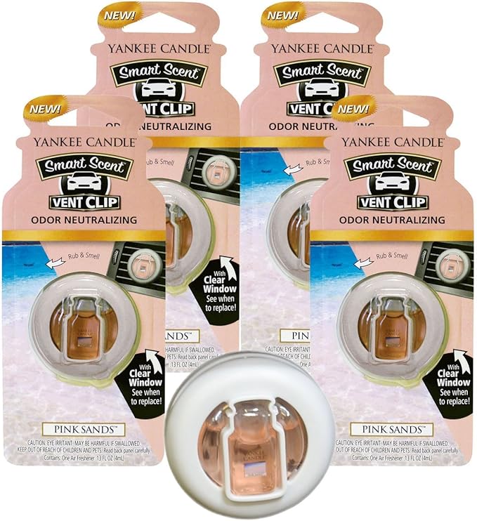 Yankee Candle Pink Sands Smart Scent Vent Clip - Pack of 4