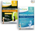 Tru Earth Eco-Strips Bathroom Cleaner Bundle: Toilet Bowl Cleaner Sheets &amp Multi-Surface Cleaner Sheets - Plastic Jug-Free Easy-to-Use
