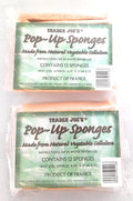 Trader Joe's Pop-Up Sponges Natural Vegetable Cellulose 12 Count French Made 4.25 x 3.25 x 1 Inch Wet Size (2 Packs)