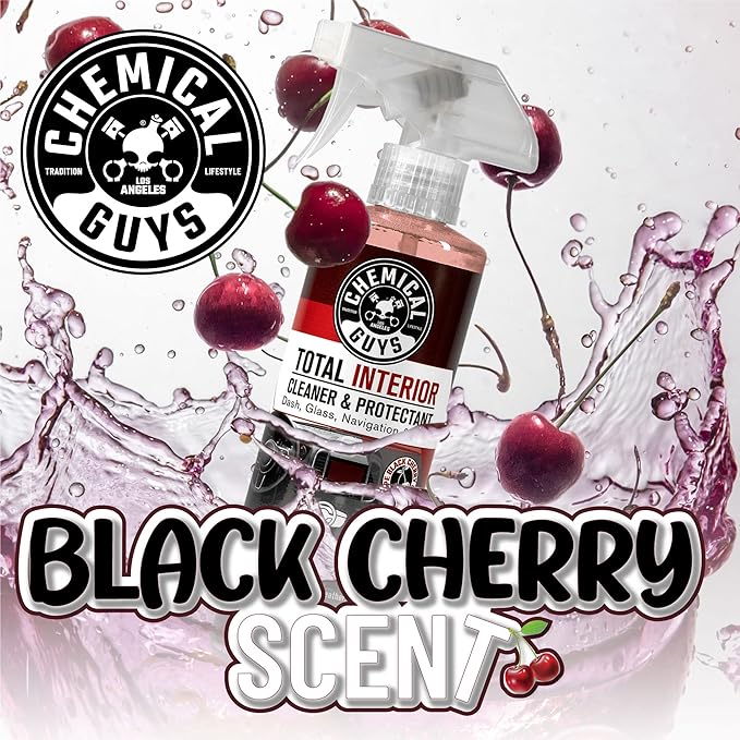 Chemical Guys Total Interior Cleaner &amp Protectant 128 oz Black Cherry Scent All-in-One Interior Cleaner for Leather Vinyl Plastic Glass Carpet &amp More Residue-Free Finish