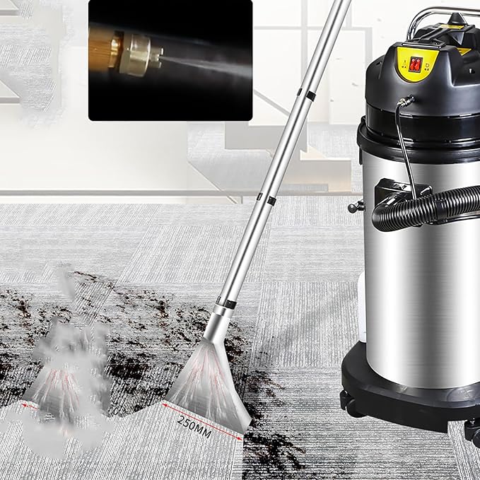Commercial Carpet Cleaner Machine 3-In-1 Portable Wet Dry Vacuum Floor Cleaner 1034w Stainless Steel Body 30L Heavy Duty Dust Extractor Sofa Curtains Carpet Cleaning for Carpet and Hard Floor