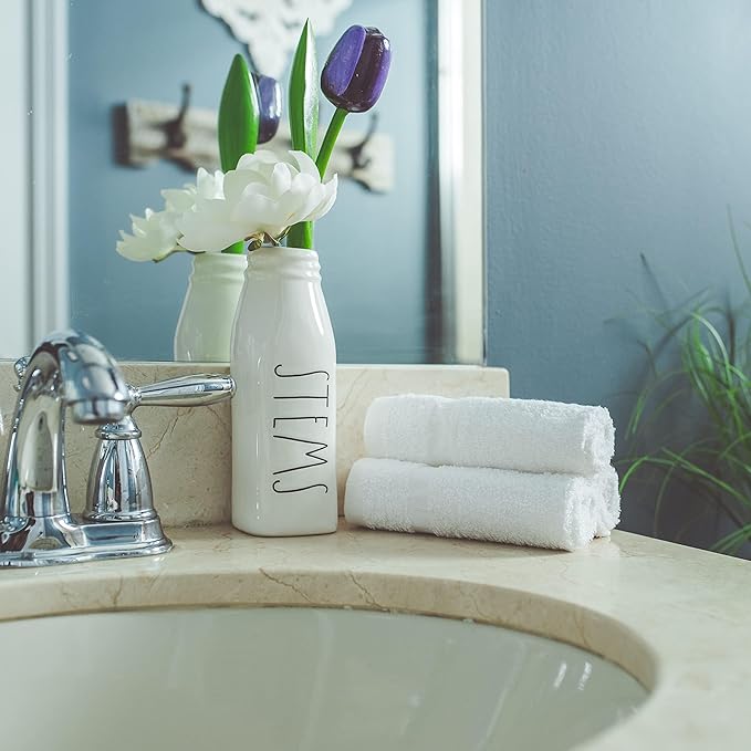 GREEN LIFESTYLE 100% Cotton Terry Towels White 240 Pack - 14x17 inches Absorbent Durable Multipurpose Cleaning Rags