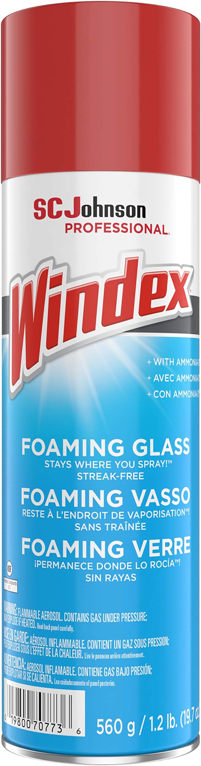 SC Johnson Professional Windex Foaming Glass Cleaner Fresh 20 oz Aerosol Spray 6/Carton (333813)