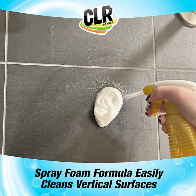 CLR Brilliant Bath Foaming Action Bathroom Cleaner Spray - For Use on Toilets Baths Showers Sinks Glass Stainless Steel - Lavender Scent 26 Ounce Bottle (Pack of 6)