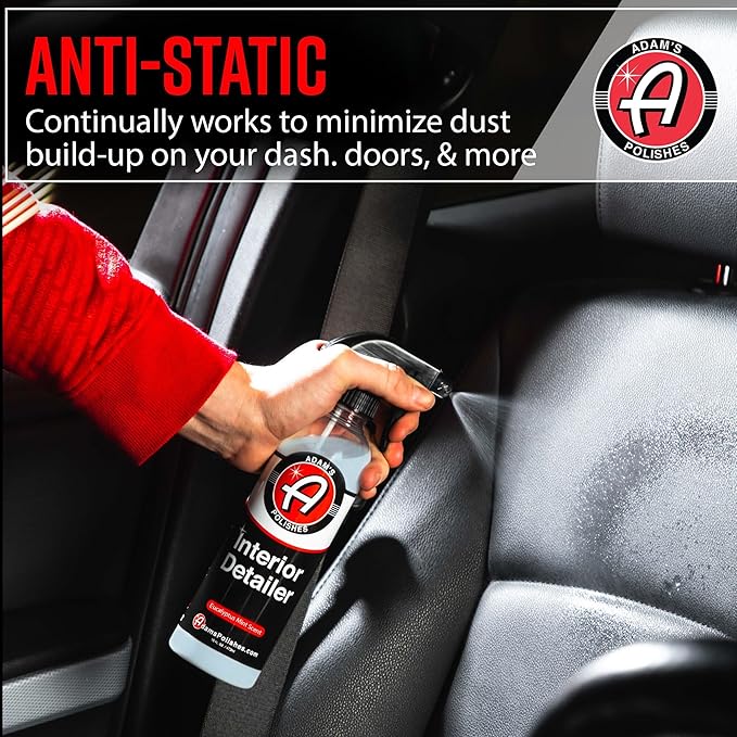 Adam's Polishes Interior Detailer 16 fl. oz (Combo) - Total Car Interior Cleaner Protectant &amp Dressing | All Purpose Cleaner &amp Leather Conditioner | Vinyl Dashboard Screen Seat Cleaner &am