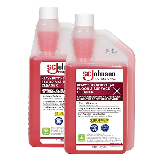 SC Johnson Professional Heavy Duty Neutral pH Floor and Surface Cleaner Floor Cleaner Concentrate 32 fl. oz. Bottle Case of 2 for Professional Use Only