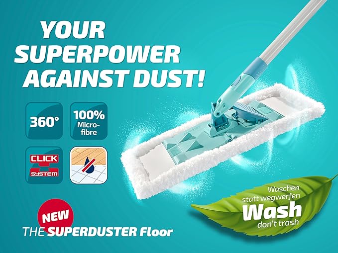 Leifheit SUPERDUSTER Floor Duster Dry dusting Floor Duster Replacement Wiper Cover for All Hard Floors 100% Microfibre Washable