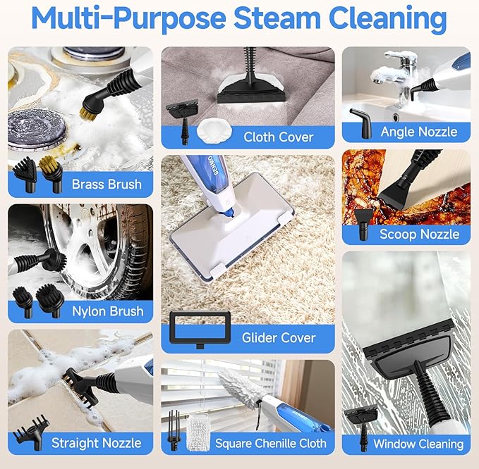 SENMO Steam Mop with Extra Cleaning Brushes*3