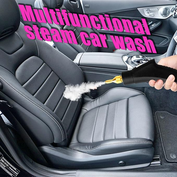 2500W Handheld Steam CleanerSteamer for Cleaning15SFast Heating High Pressure Portable Steam Cleaner (Red-(New Version))