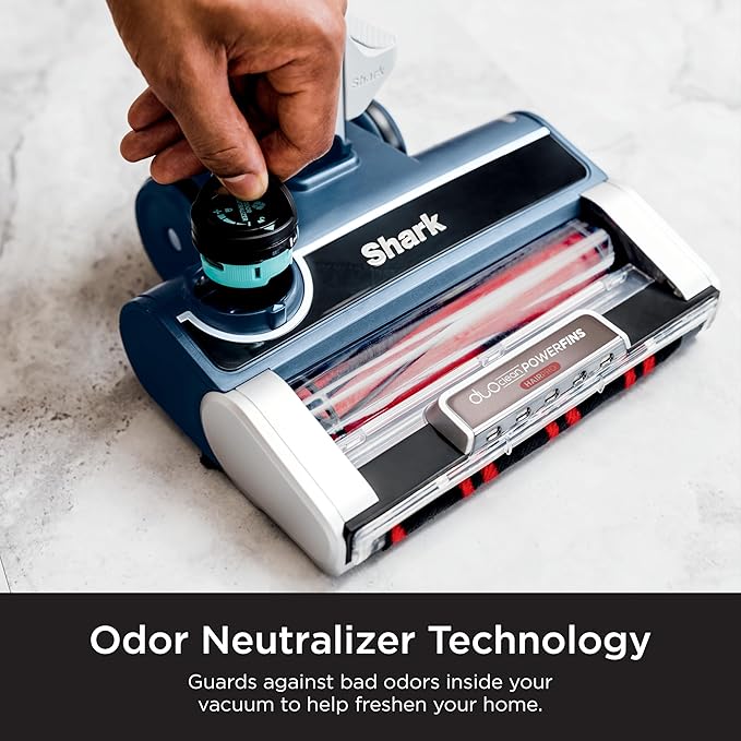Shark HZ3002 Stratos Ultralight Corded Stick Vacuum with DuoClean PowerFins HairPro Self-Cleaning Brushroll &amp Odor Neutralizer Technology Navy
