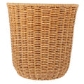Imitation Rattan Woven Trash Can Medium Size Household Wastebasket Stylish Storage Basket for Home Office and Bathroom