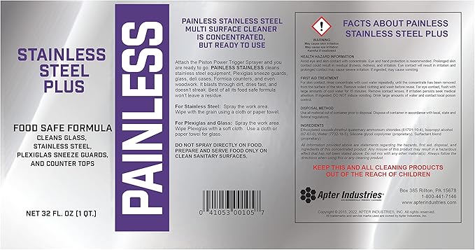 Painless Stainless-Steel Cleaner 32oz. (Pack of 6)