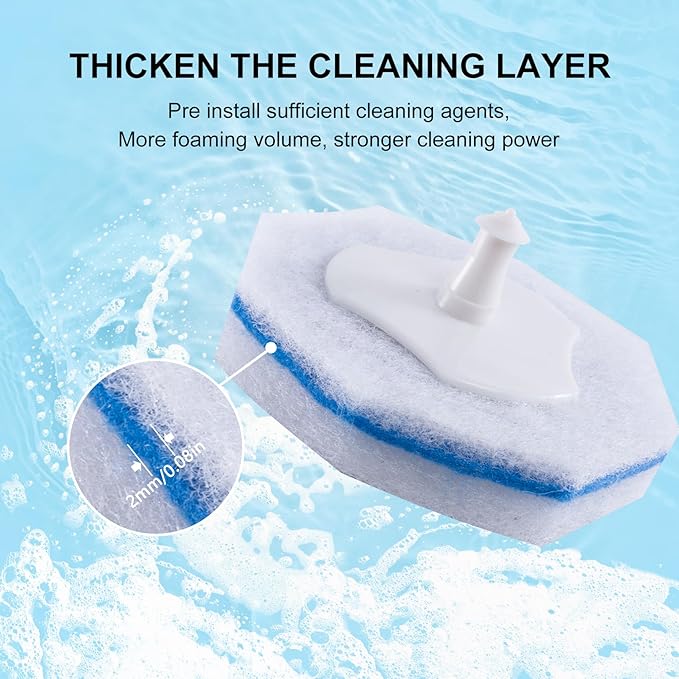 Upgraded 60pcs Toilet Wand Refills fits Clorox Toilet Wand Thickened Cleaning Layer Won’t Fall Apart Disposable Bathroom Cleaning Scrub Pads with Fresh Scent for Home &amp Commercial Use