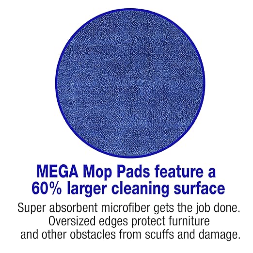 CleanAide All Purpose Super Absorbent Mega Microfiber Mop Pads for 24 Mop Plate Machine Washable Traps Dust Dirt &amp Pet Hair Reusable for Home &amp Commercial Cleaning 28x8 6-Pack Green